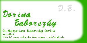 dorina baborszky business card